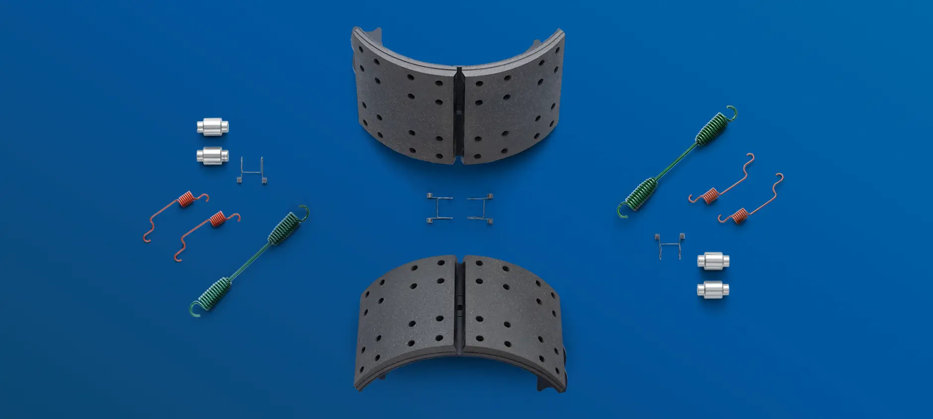 Overhead view of a TRP® Reman Brake Shoe Kit.